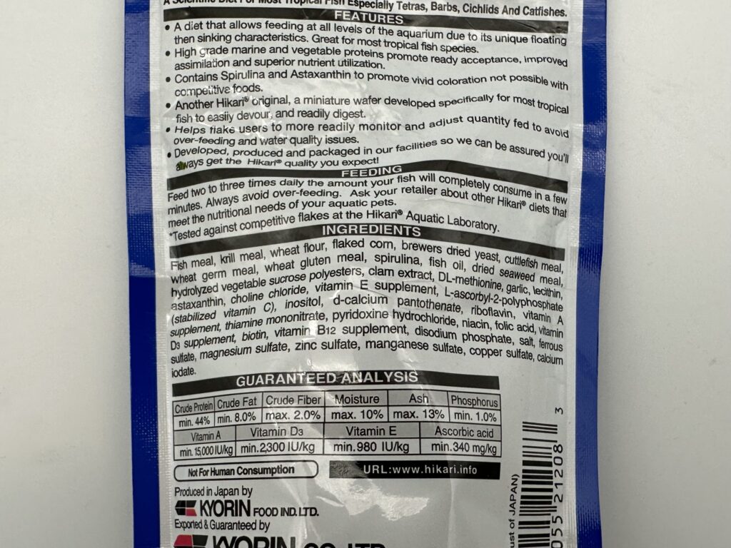 Hikari Micro Wafers Ingredients List